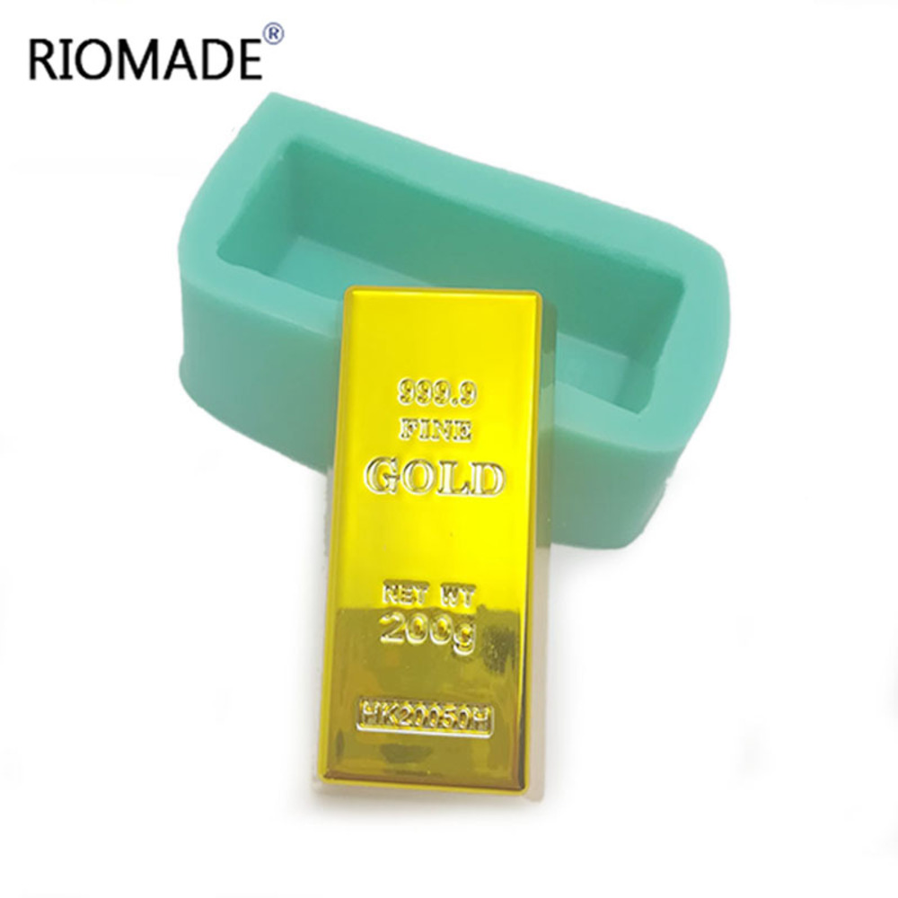 Candle Molds - Goudkleurige baksteenvormige siliconenmal voor taartdecoratie, chocolade,