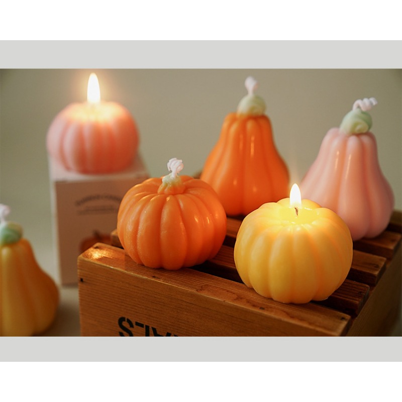 Silk Candle - Handgemaakte Halloween-pompoen geurkaars, luxe sfeervolle aromatherapiekaars,