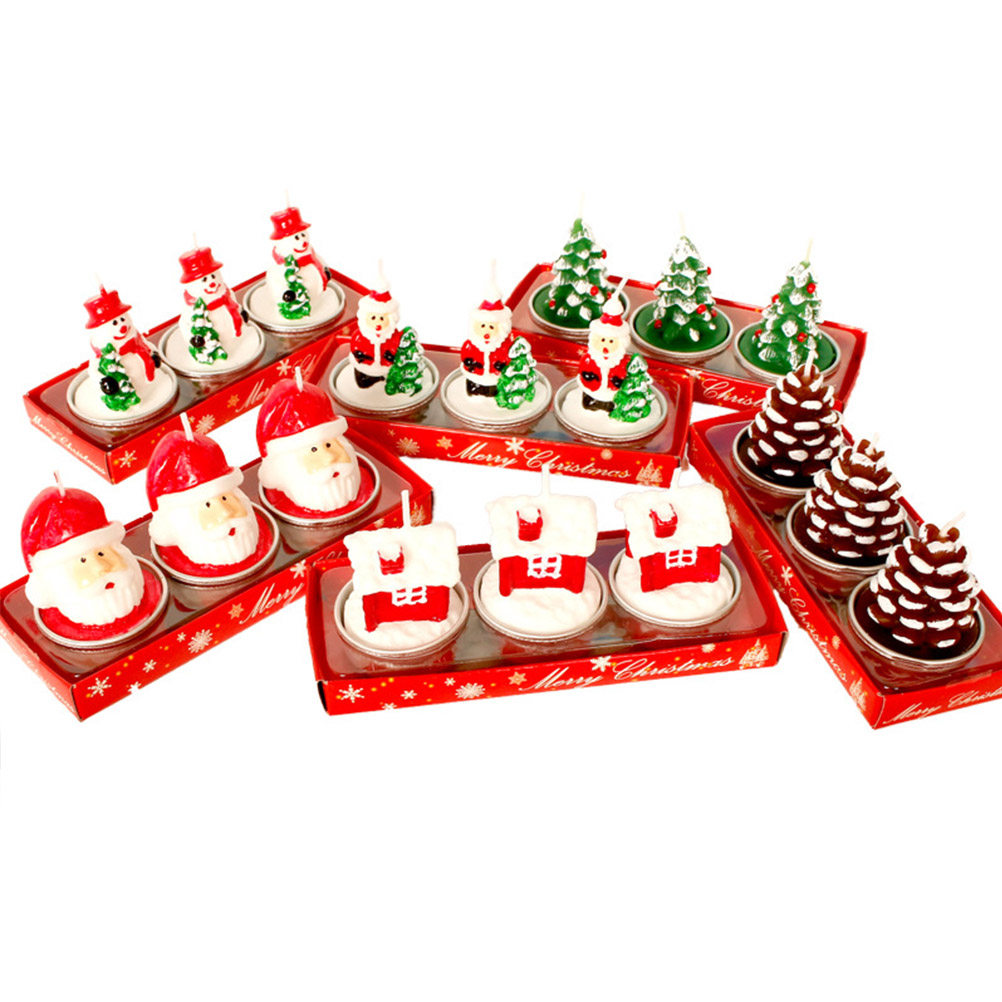 Paraffin Wax - 3 stuks kerstdecoratie van paraffine, met