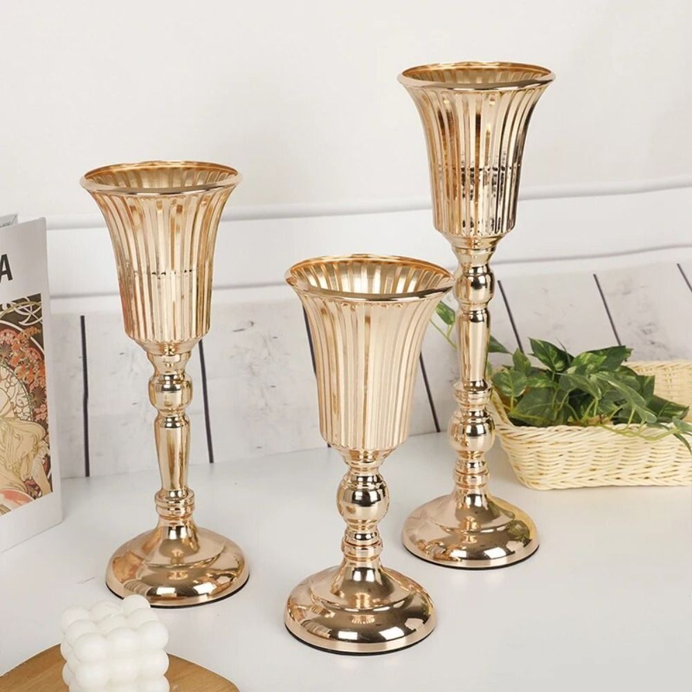 Silk Candle - Tafel Goud Ijzeren Vaas Kaarshouder Arrangement